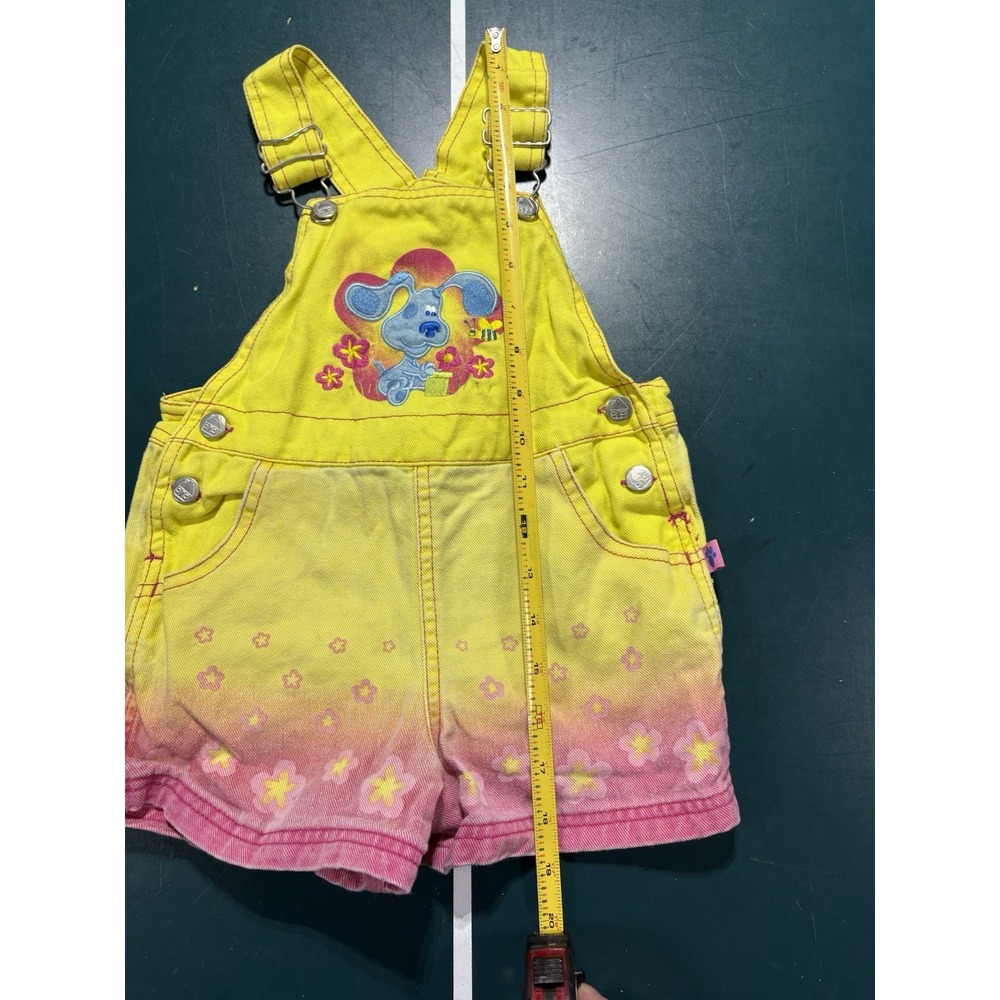 Vintage Blues Clues Overalls Set Girls 4T Pink Denim Shorts Shortalls Rare - Picture 13 of 13